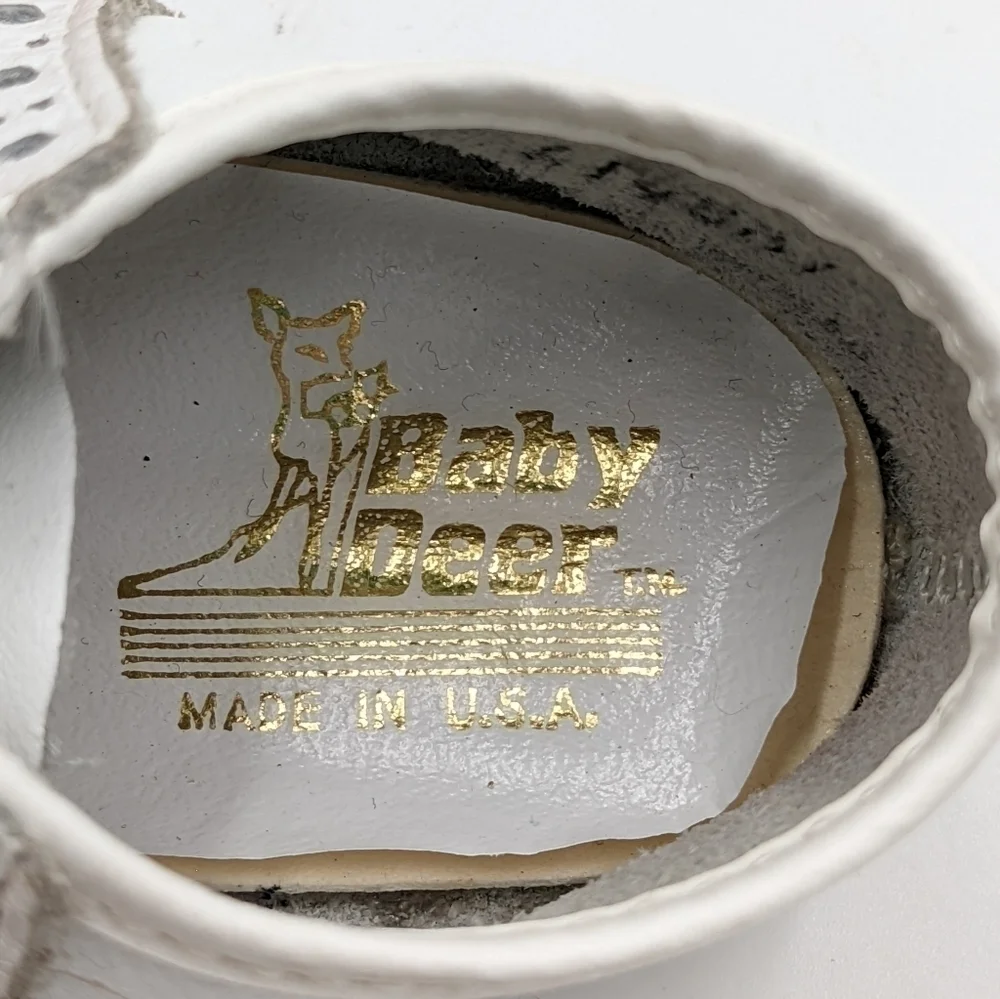 Vintage Baby Deer Oxford Crib Shoe Soft Sole 2T
